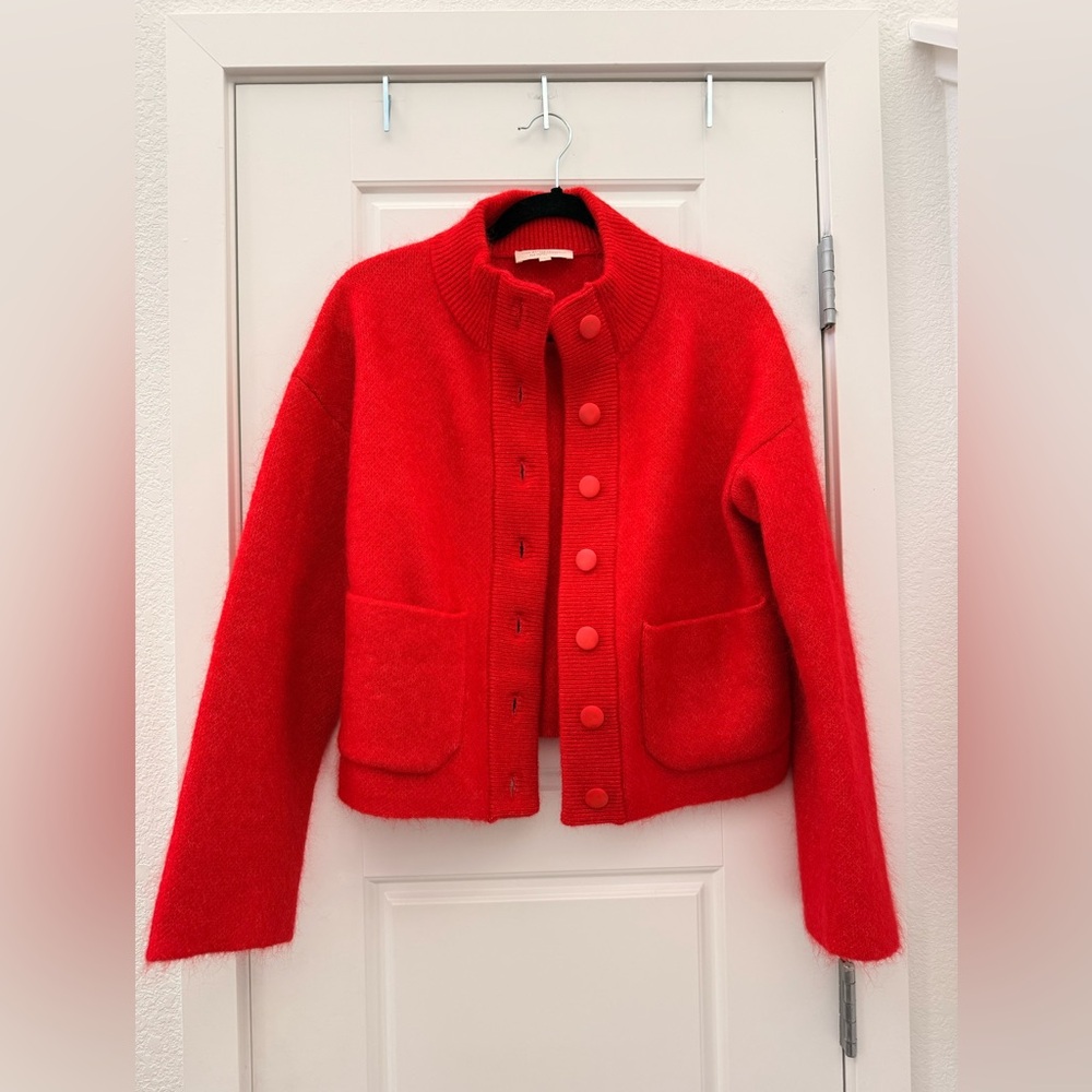Sezane Thais jacket, red, size small - Picture 3 of 5